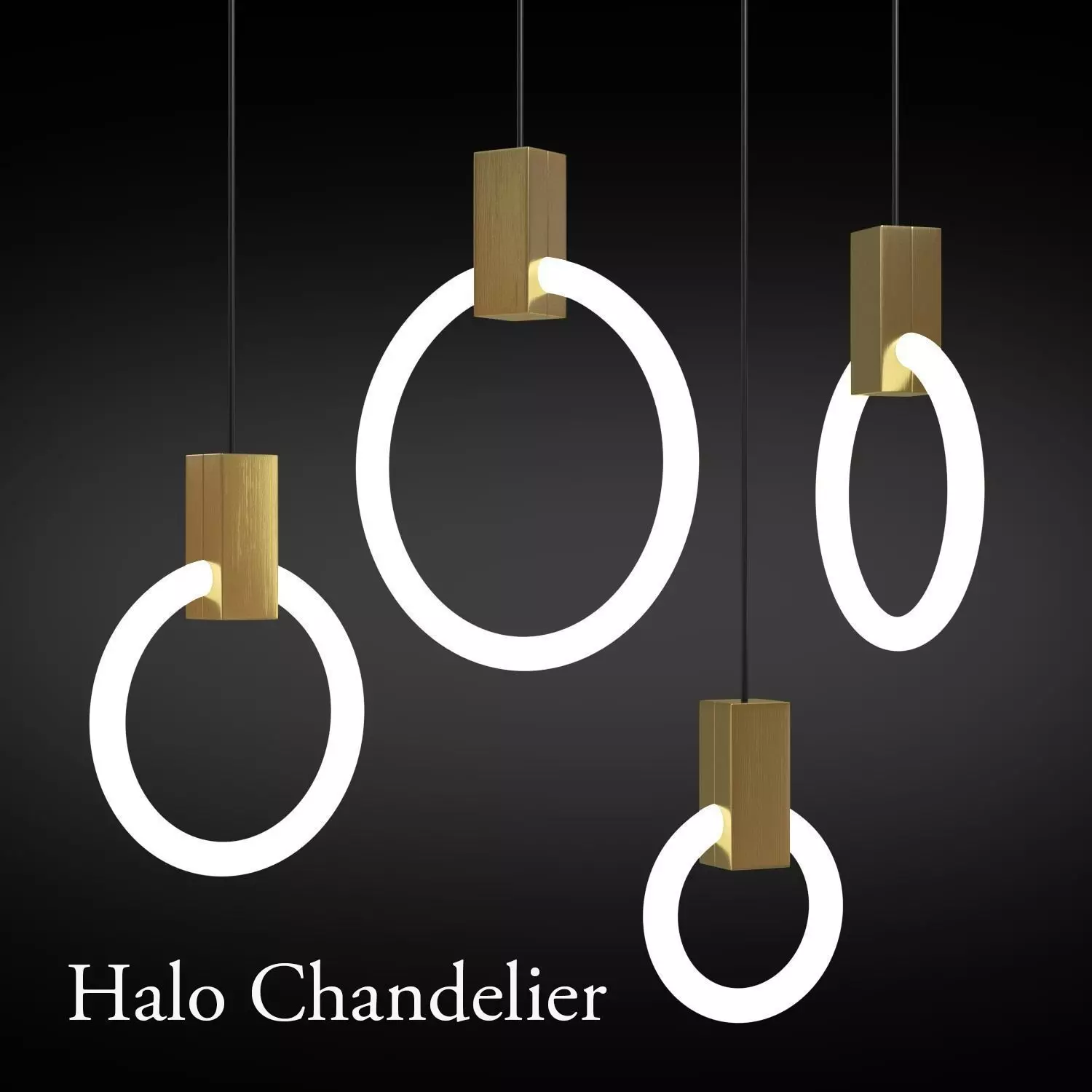 Halo Chandelier Low-poly 3D model_0