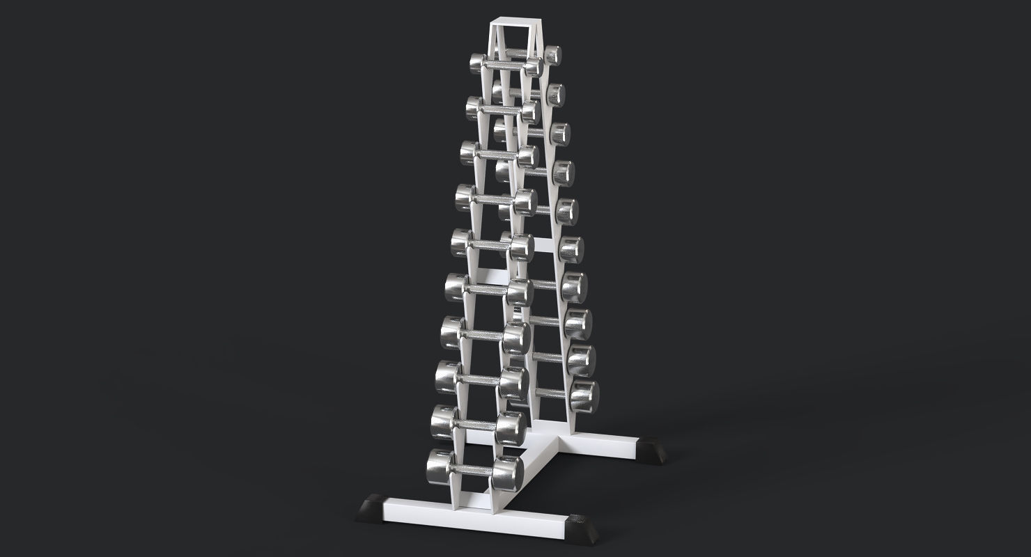 Dumbbell Rack 3D model_1