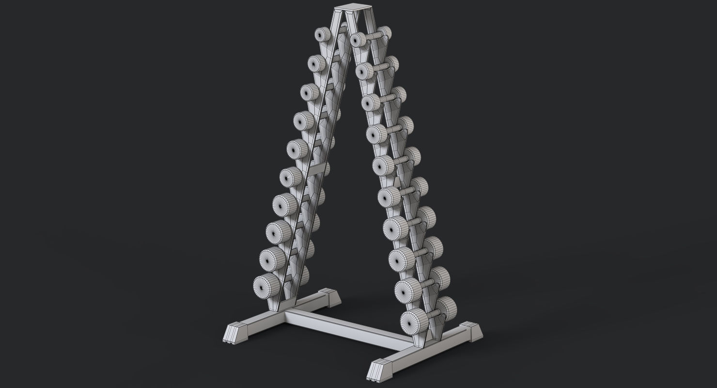 Dumbbell Rack 3D model_6