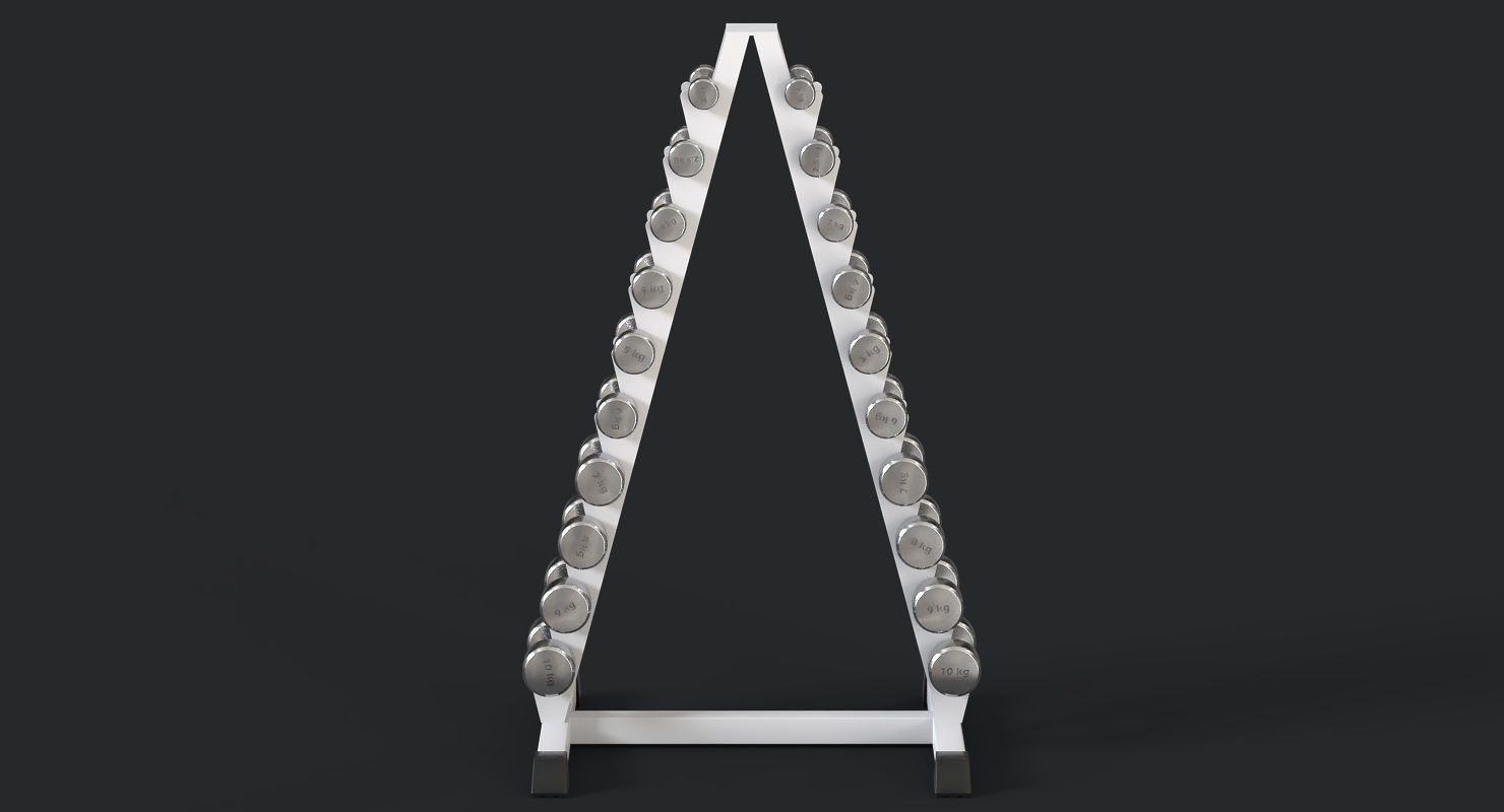 Dumbbell Rack 3D model_2