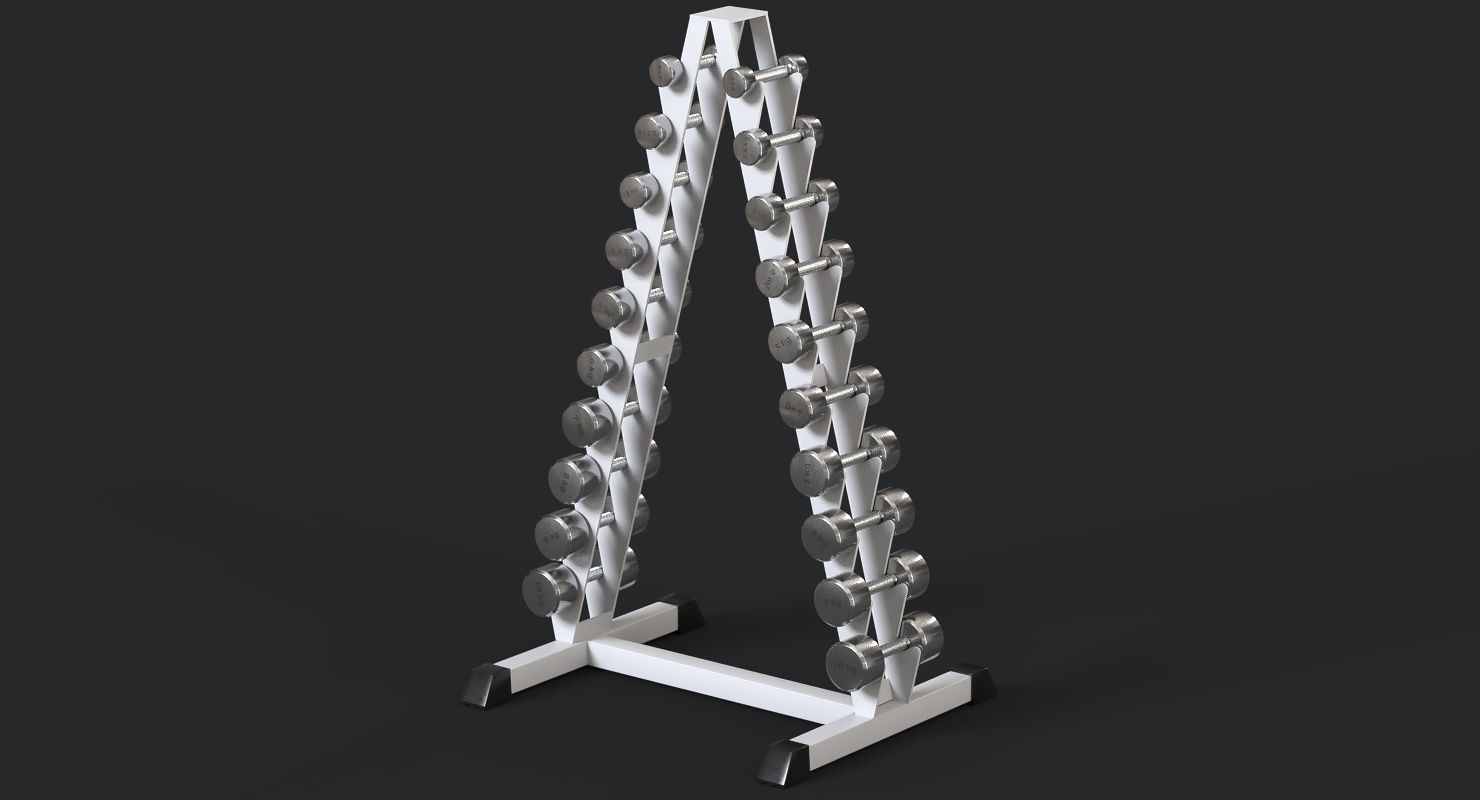 Dumbbell Rack 3D model_4