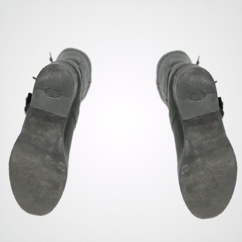 Skull Black Leather Boots Low-poly 3D model_3