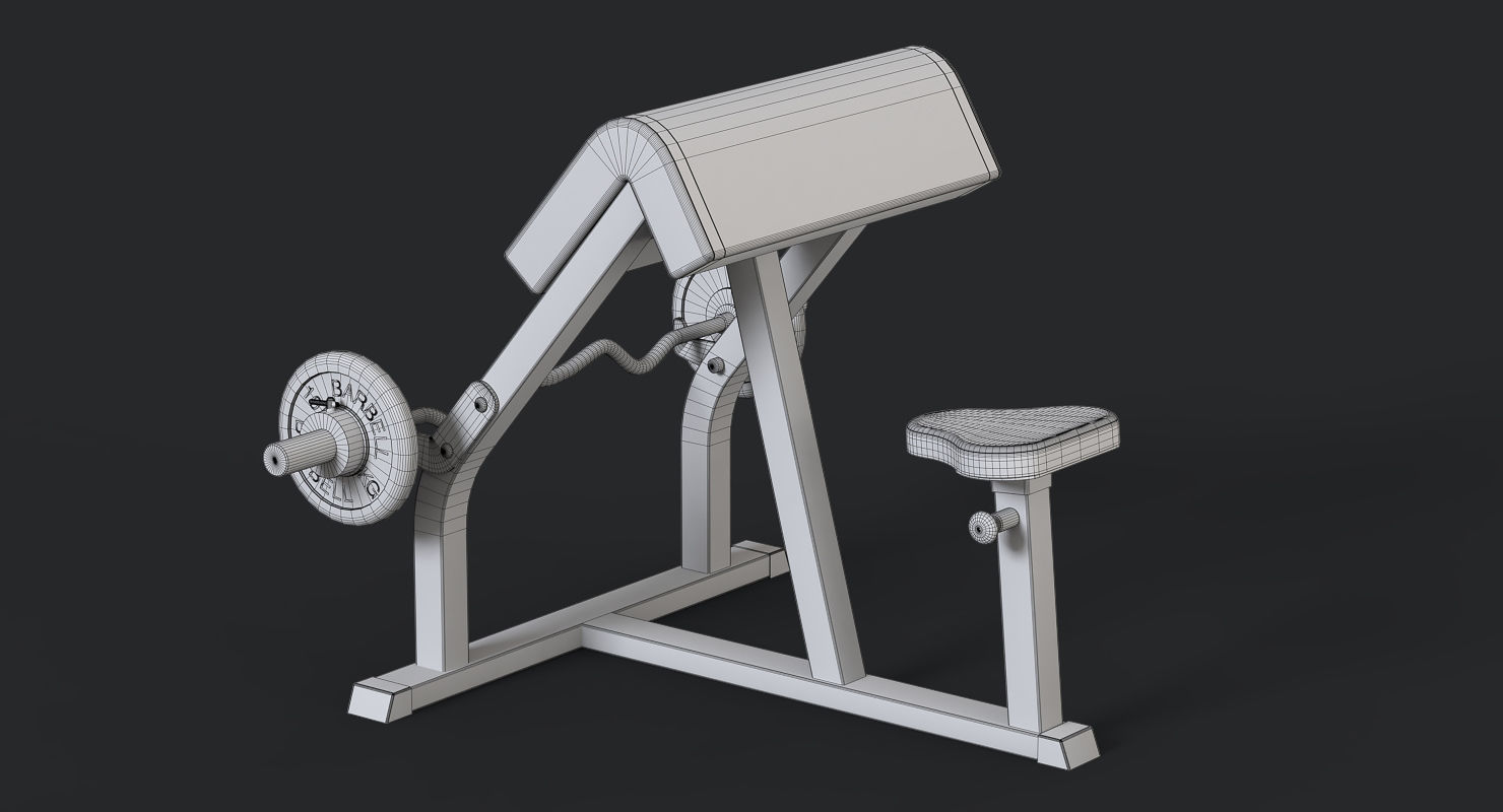 Preacher Curl Bench 3D model_8