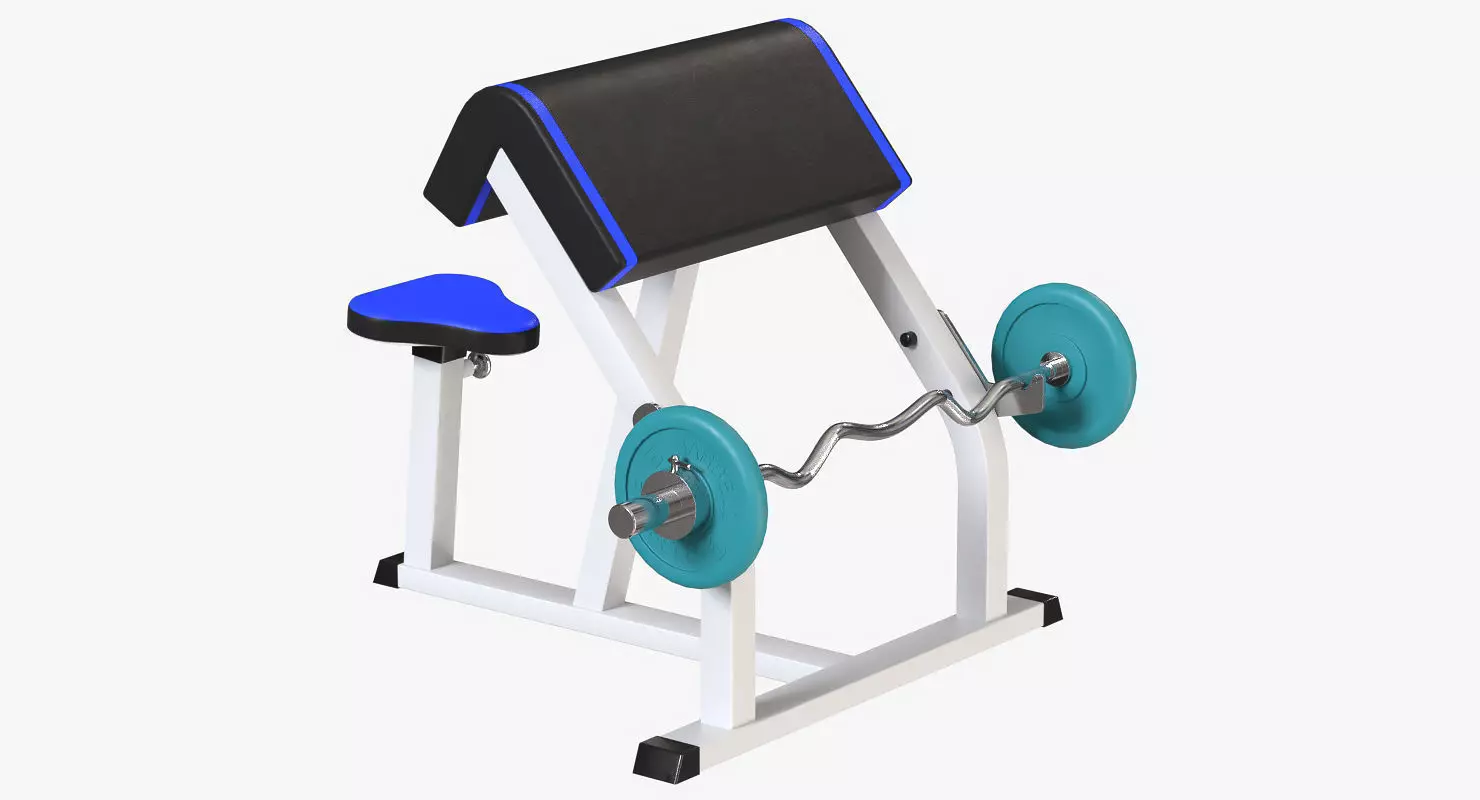 Preacher Curl Bench 3D model_0