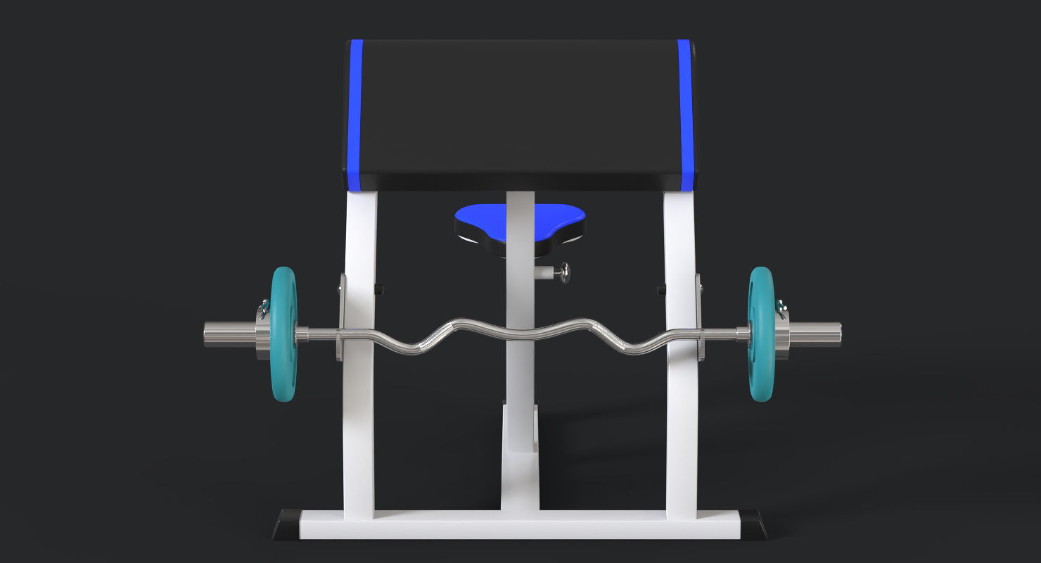 Preacher Curl Bench 3D model_4