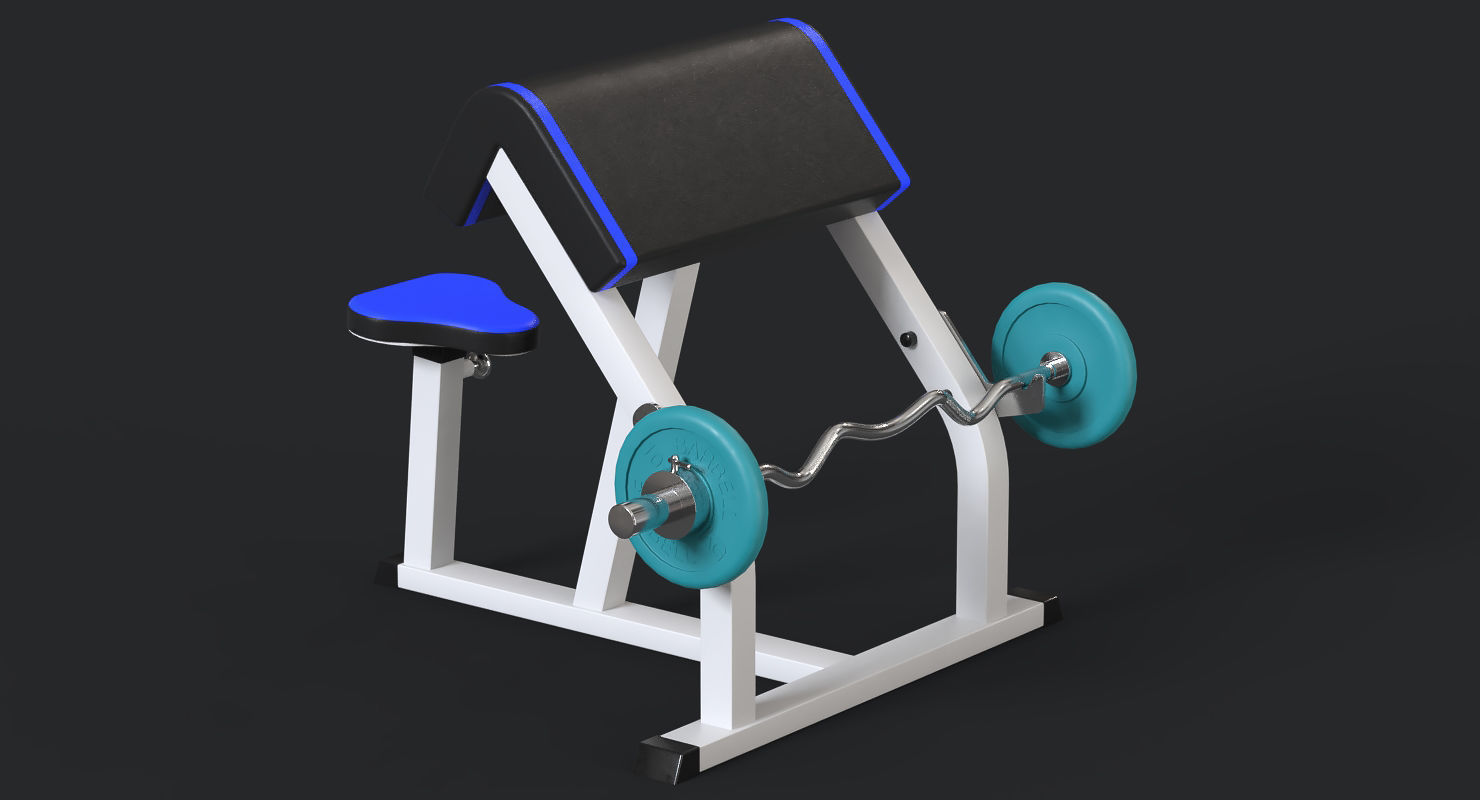 Preacher Curl Bench 3D model_1