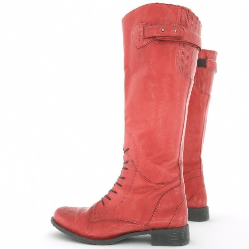 3D model Red Laced Boots VR / AR / low-poly | CGTrader