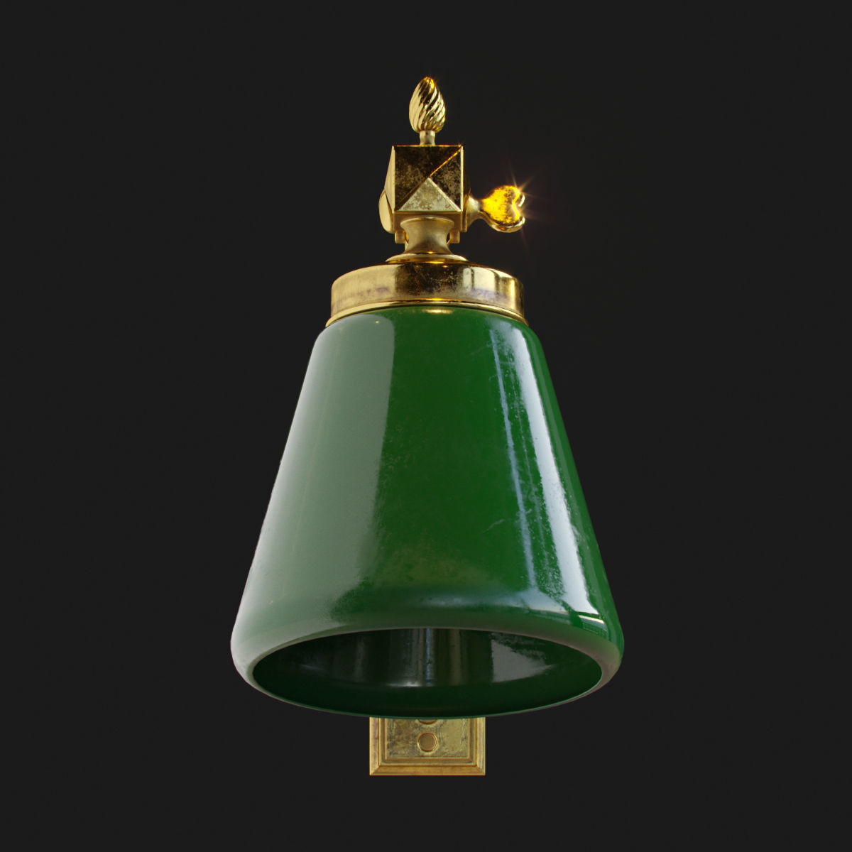 Library Reading Lamp 3D model_2