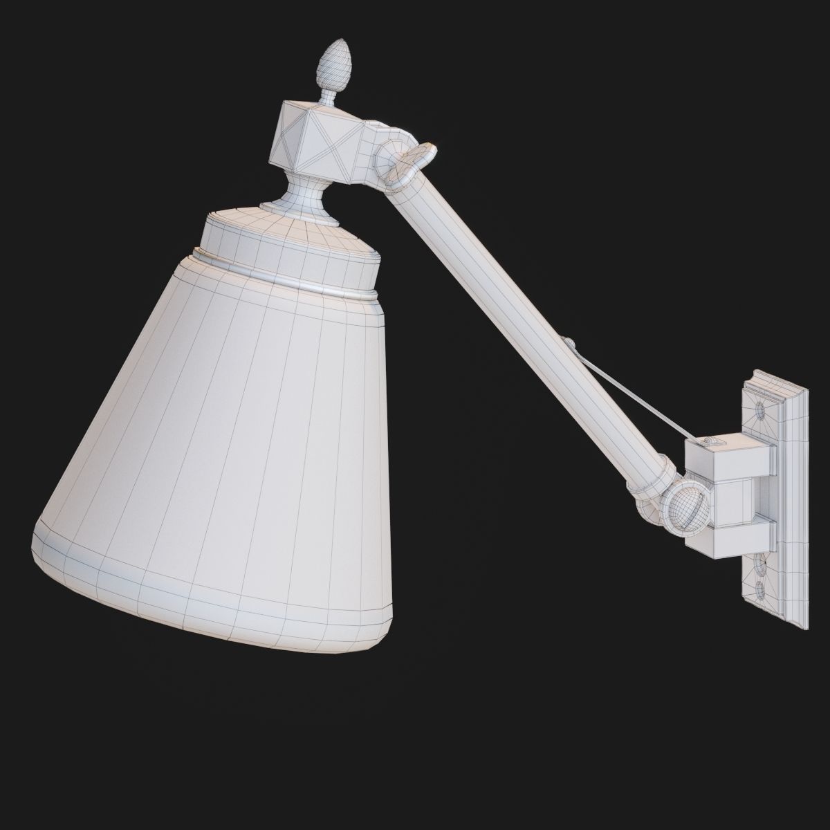 Library Reading Lamp 3D model_5