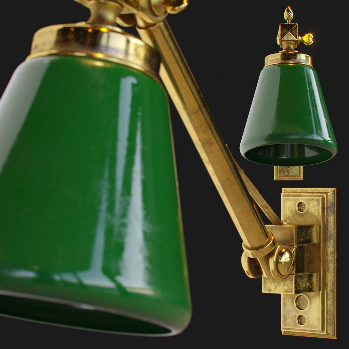 Library Reading Lamp 3D model_1