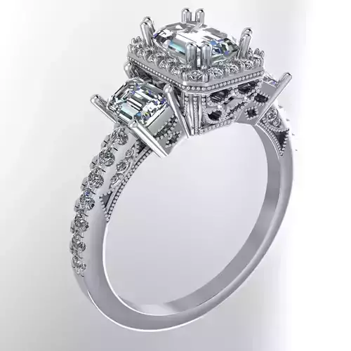 NN001 halo diamond engagement ring