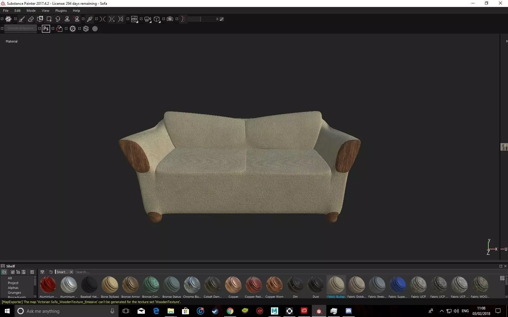 Modern Sofa Low-poly 3D model_0