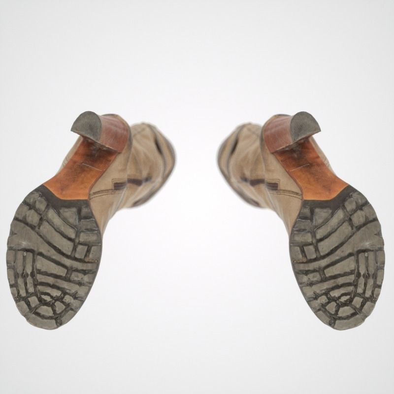 Kneehigh Boot with Zipper Low-poly 3D model_4