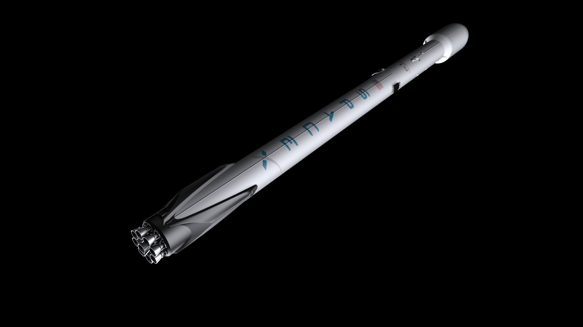 Falcon 9  rocket 3D model_2