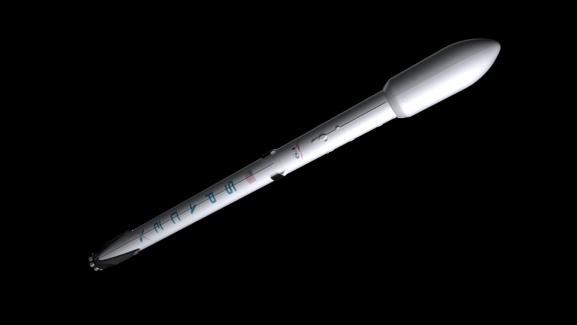 Falcon 9  rocket 3D model_6
