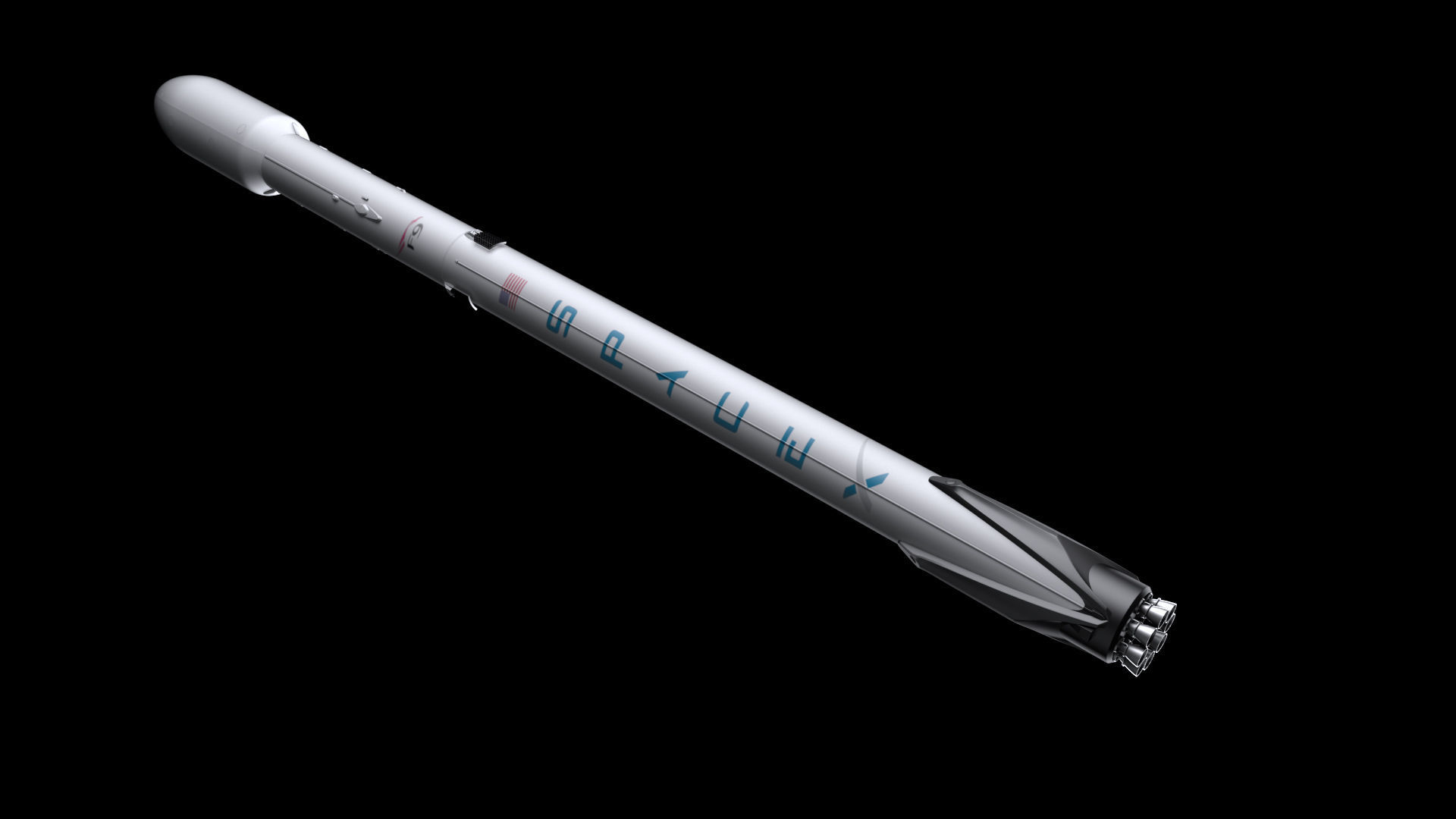 Falcon 9  rocket 3D model_7