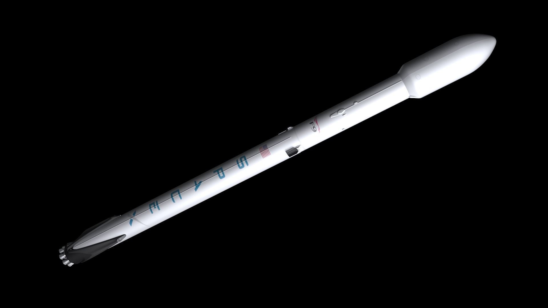 Falcon 9  rocket 3D model_5