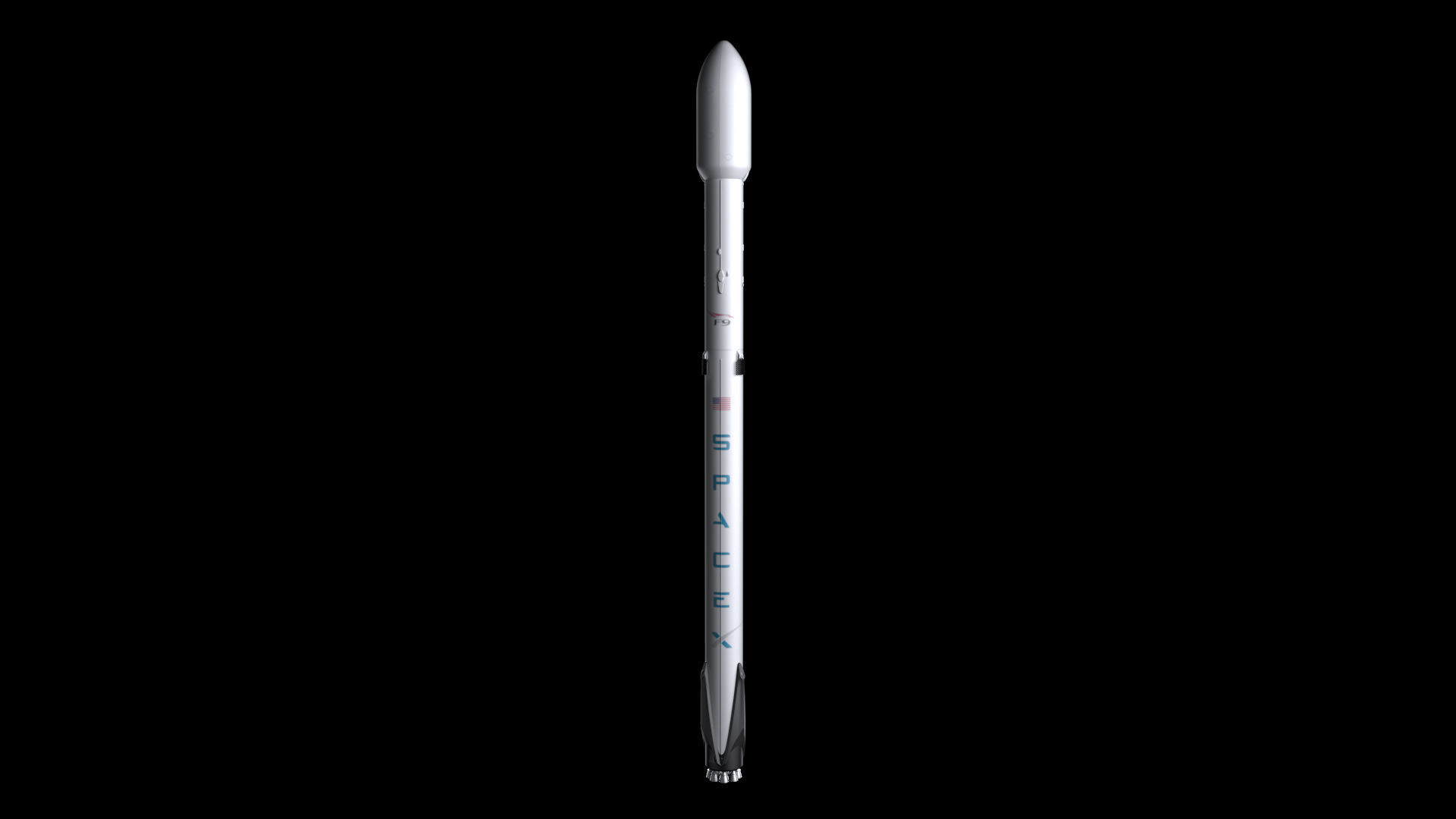 Falcon 9  rocket 3D model_1