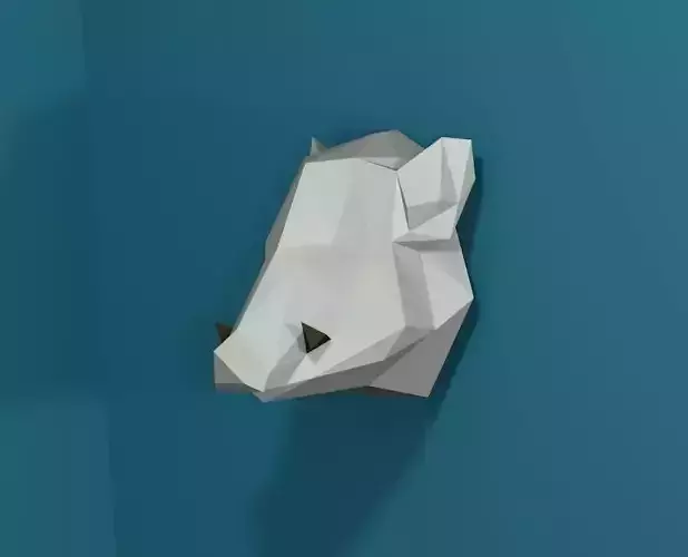 Low poly Boar Trophy