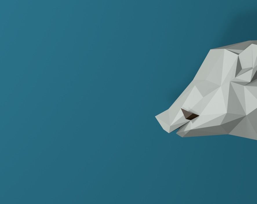 Low poly Boar Trophy Low-poly 3D model_1