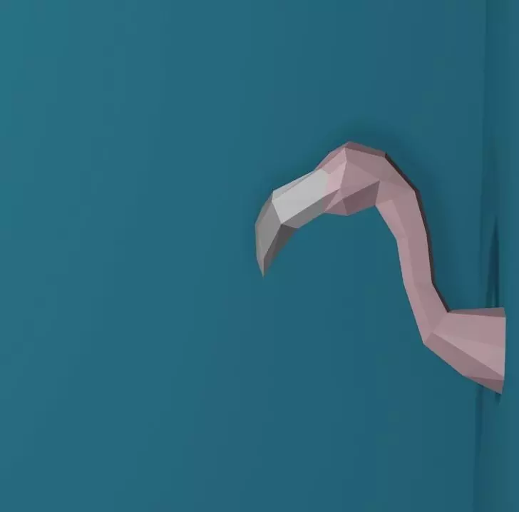 Low poly Flamingo Trophy Low-poly 3D model_0