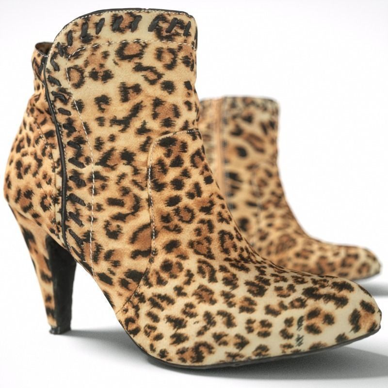 Leopard High Heels Low-poly 3D model