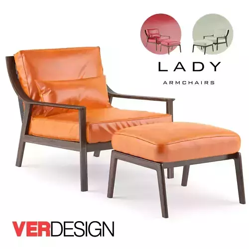 Lady Armchair Low-poly 3D model
