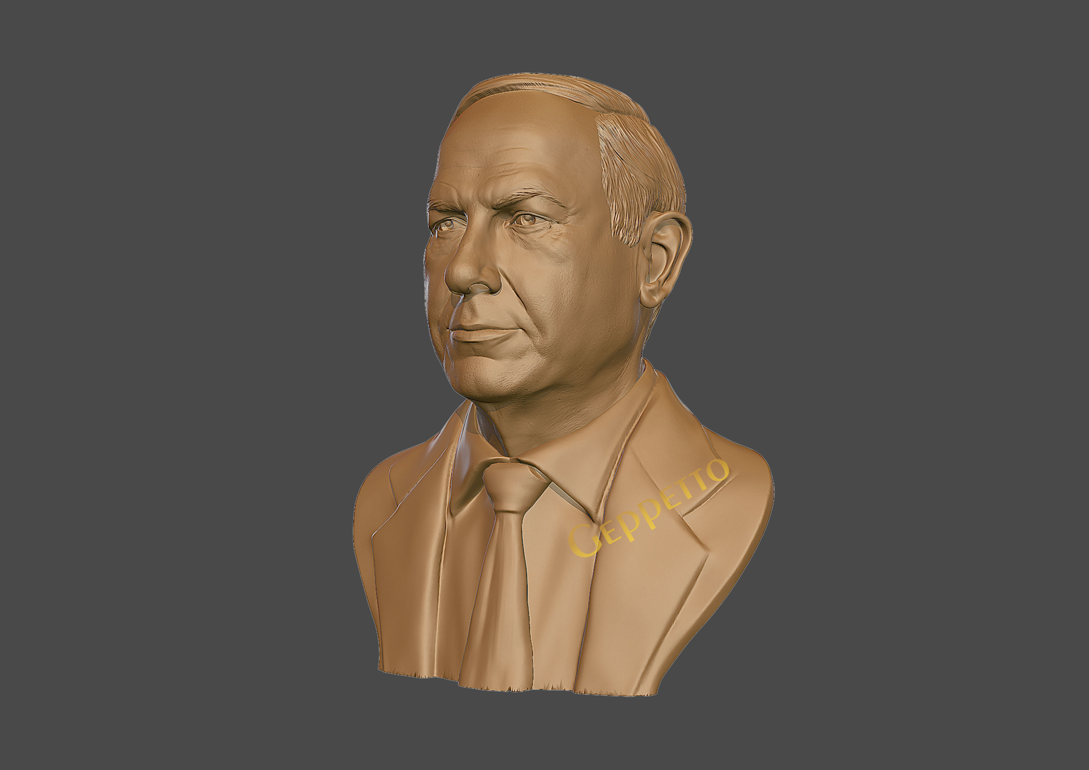 Benjamin Netanyahu 3D Sculpture 3D print model_7