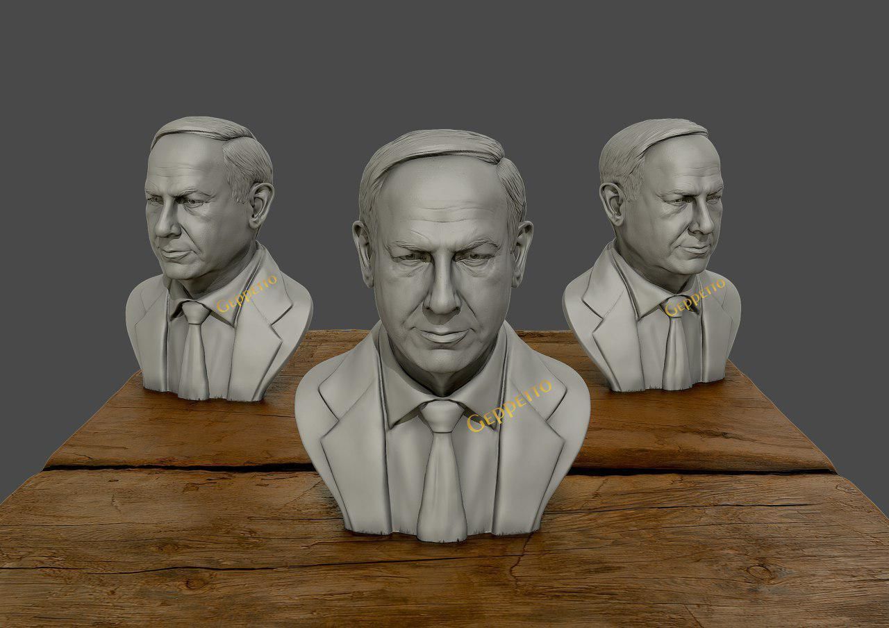 Benjamin Netanyahu 3D Sculpture 3D print model_2