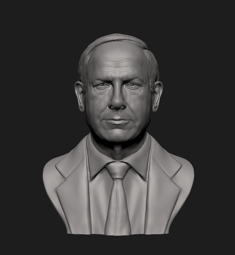 Benjamin Netanyahu 3D Sculpture 3D print model_3