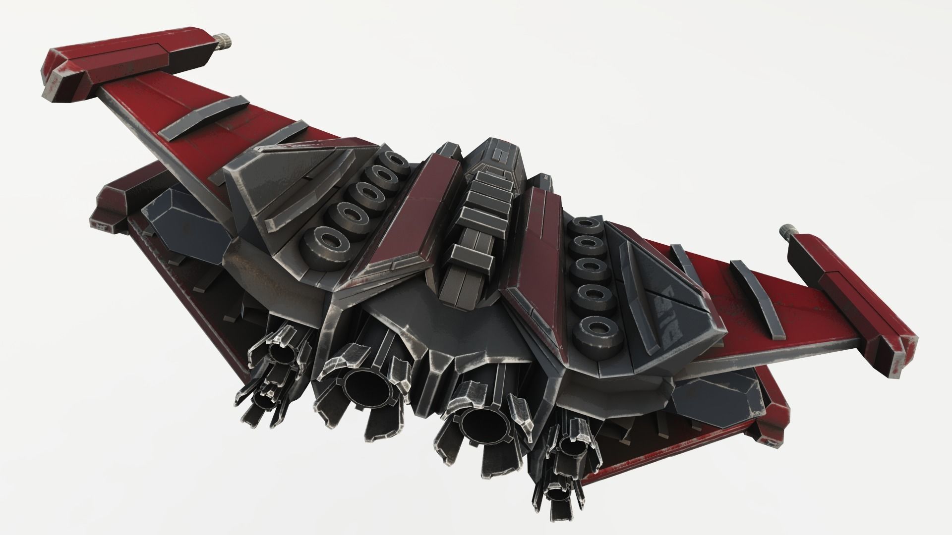 SPACE FIGHTER Game Ready With Cockpit Low-poly 3D model_24