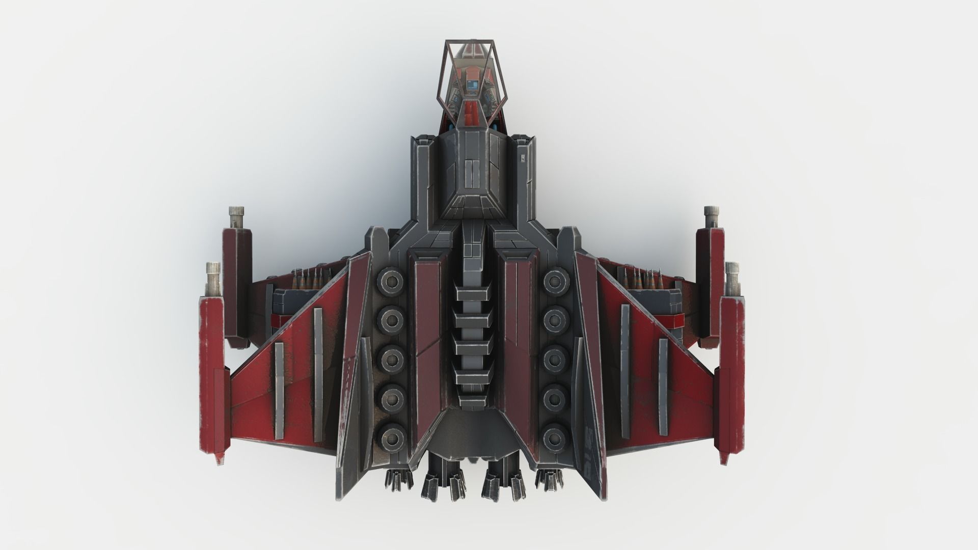 SPACE FIGHTER Game Ready With Cockpit Low-poly 3D model_16