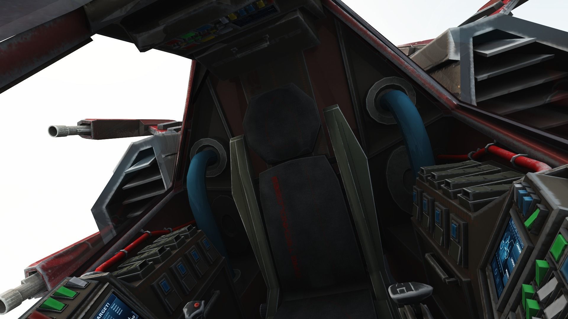 SPACE FIGHTER Game Ready With Cockpit Low-poly 3D model_26