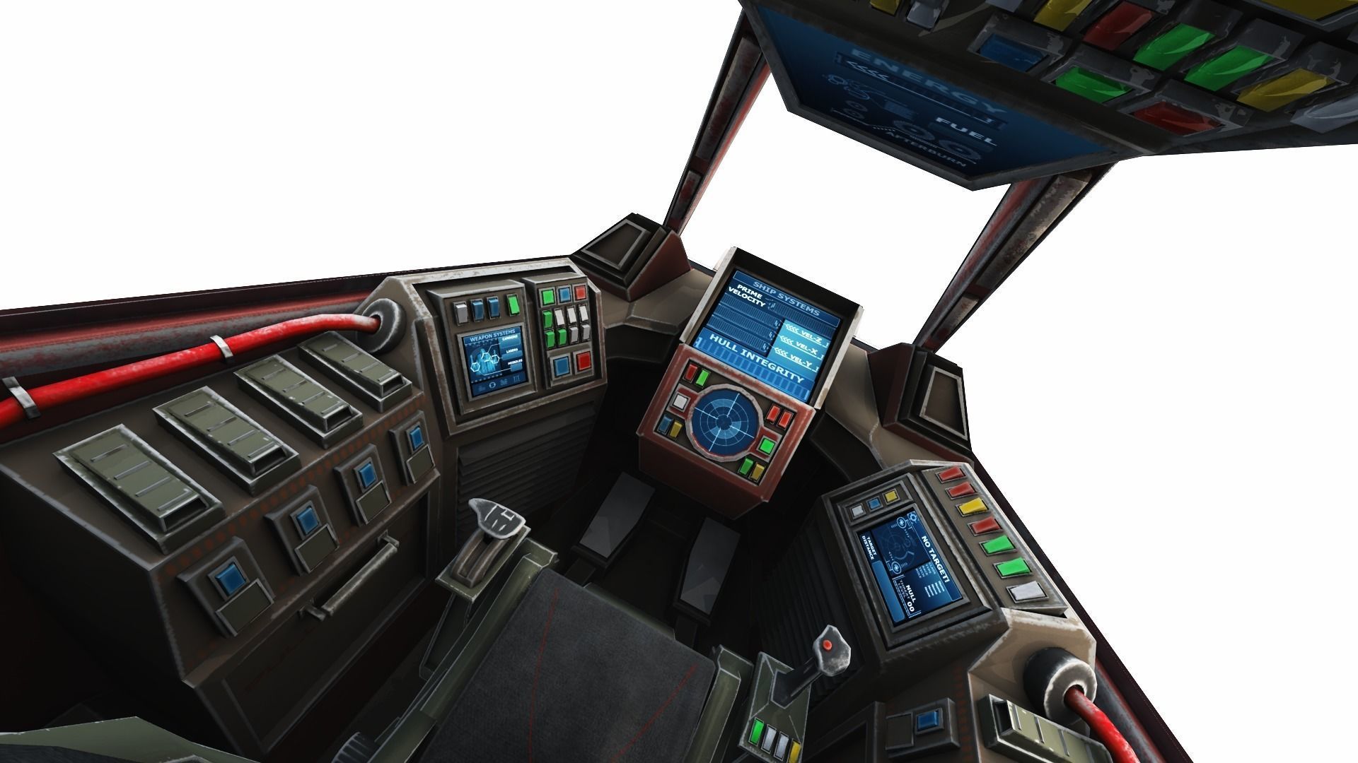 SPACE FIGHTER Game Ready With Cockpit Low-poly 3D model_2
