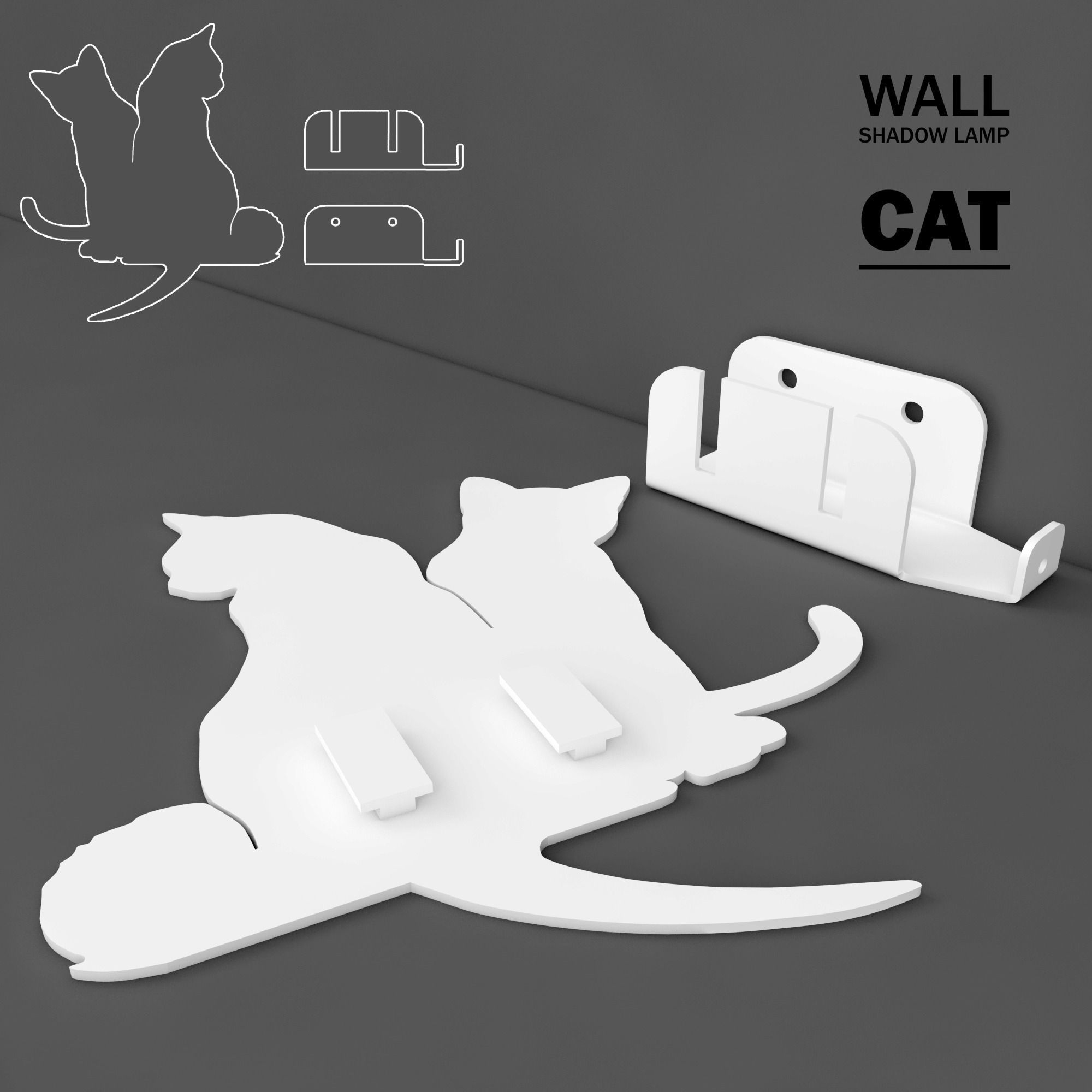Wall Shadow Lamp  3D print model_1