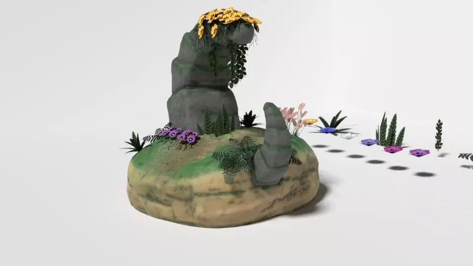 Cartoon Plants 02 Low-poly 3D model