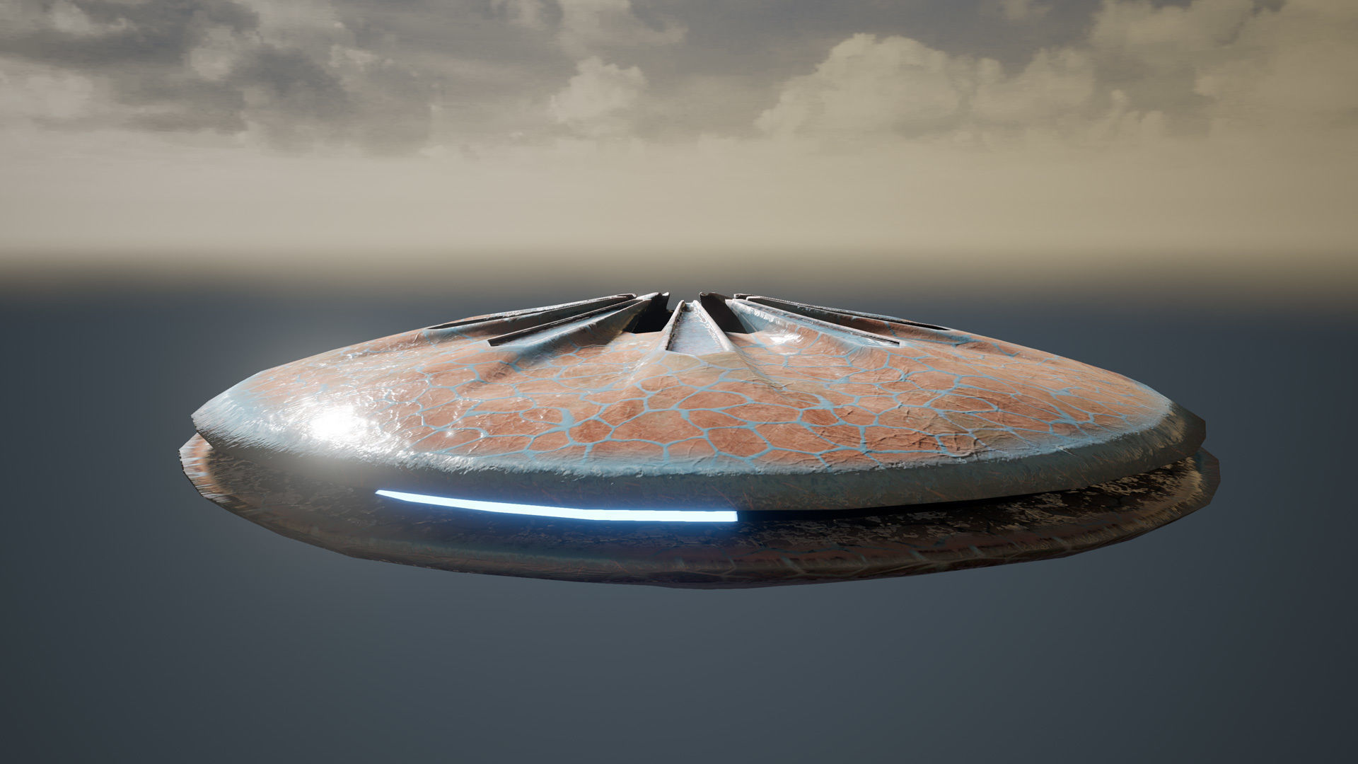 UFO - KIT-Bash 1 - 16 Low Poly PBR Ufo pack Low-poly 3D model_9