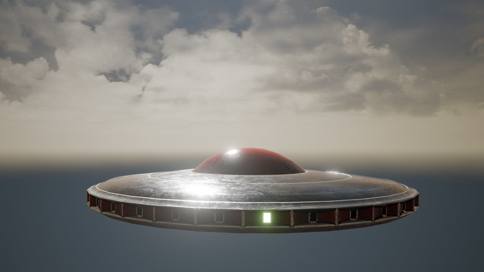 UFO - KIT-Bash 1 - 16 Low Poly PBR Ufo pack Low-poly 3D model_13