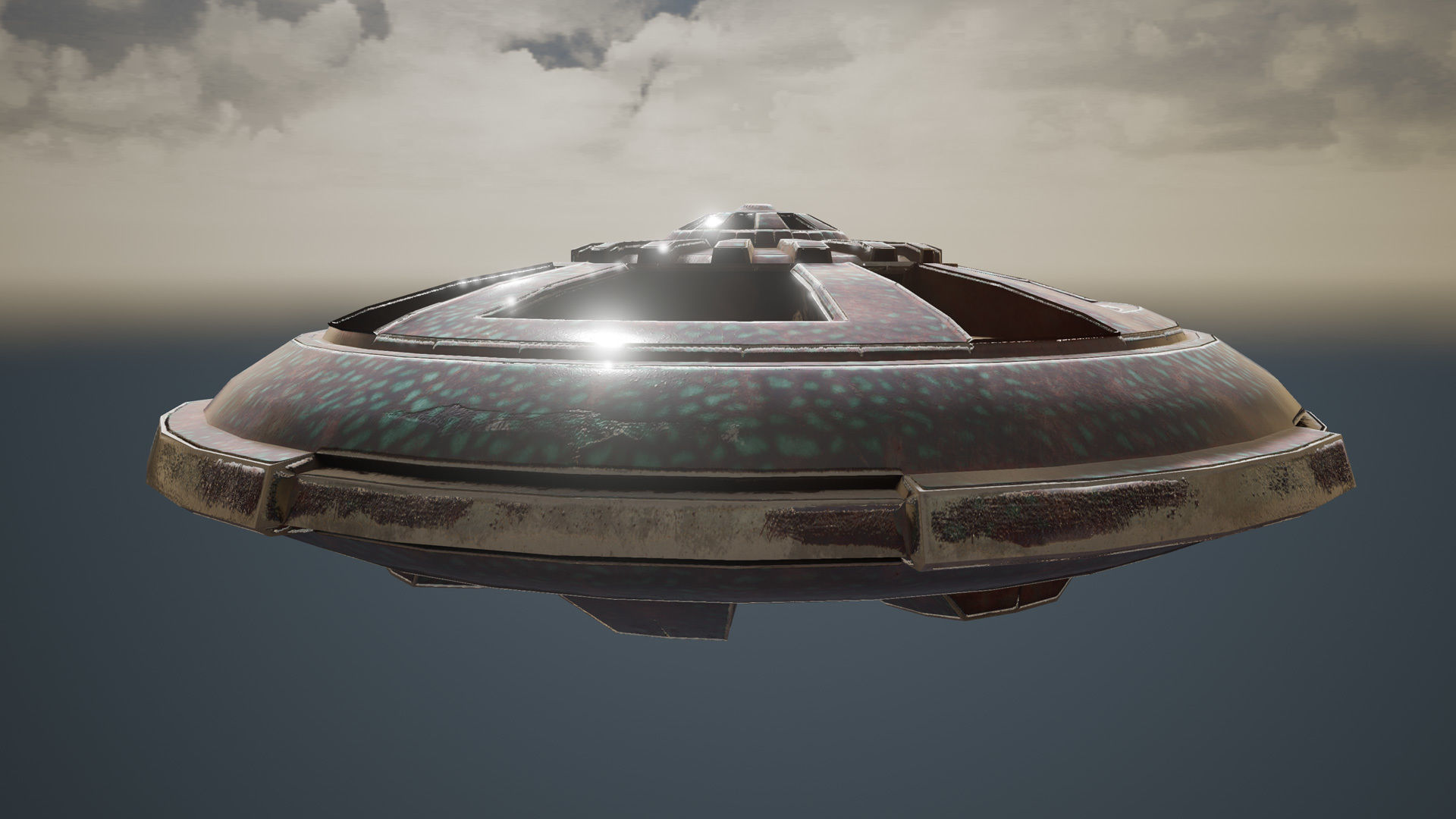UFO - KIT-Bash 1 - 16 Low Poly PBR Ufo pack Low-poly 3D model_10
