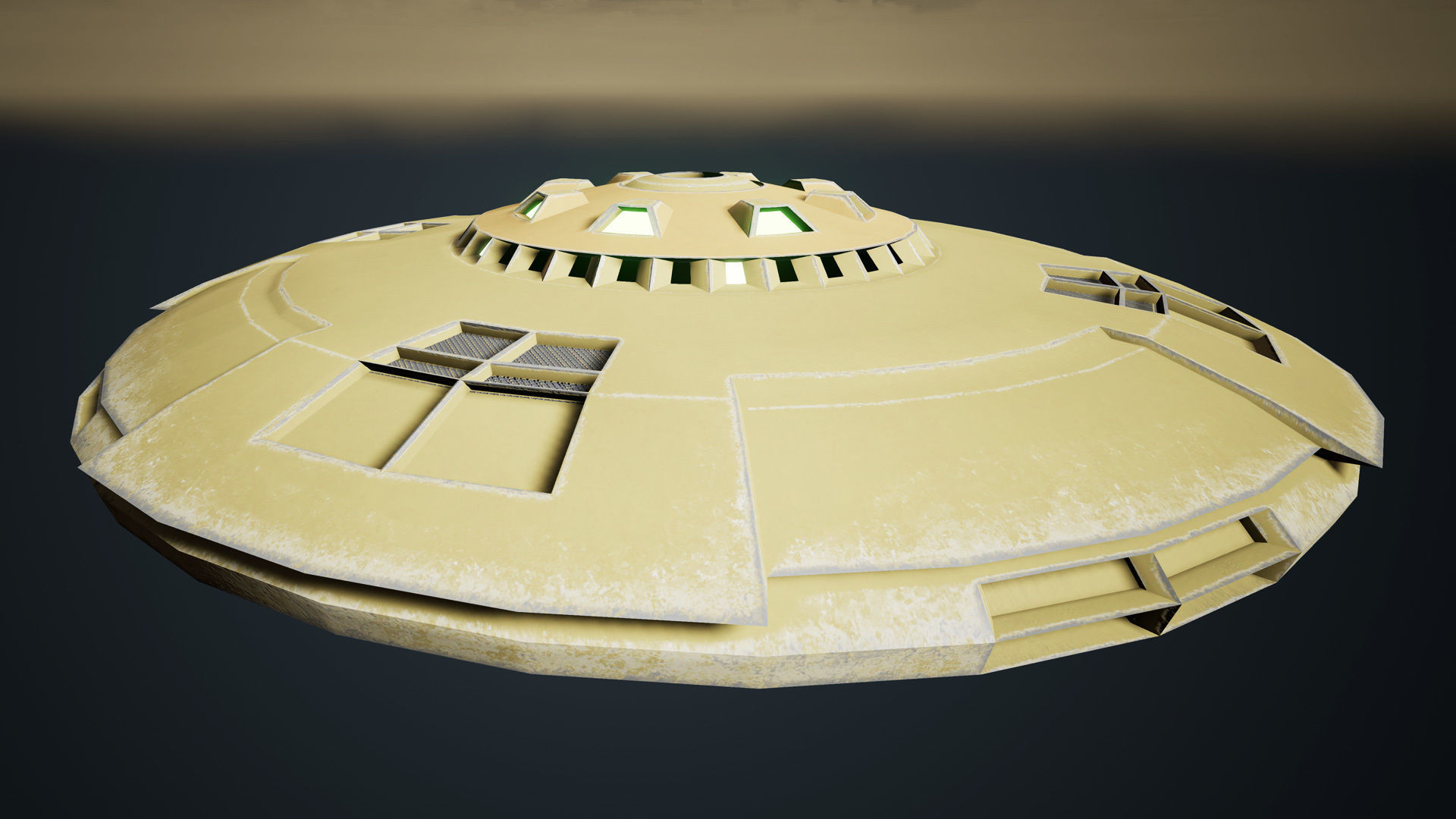UFO - KIT-Bash 1 - 16 Low Poly PBR Ufo pack Low-poly 3D model_11