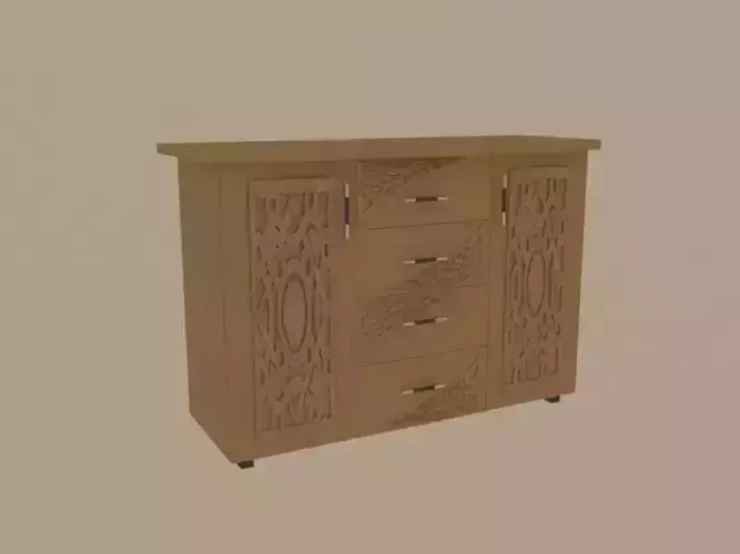 curbstone wooden chest of drawers 3D model