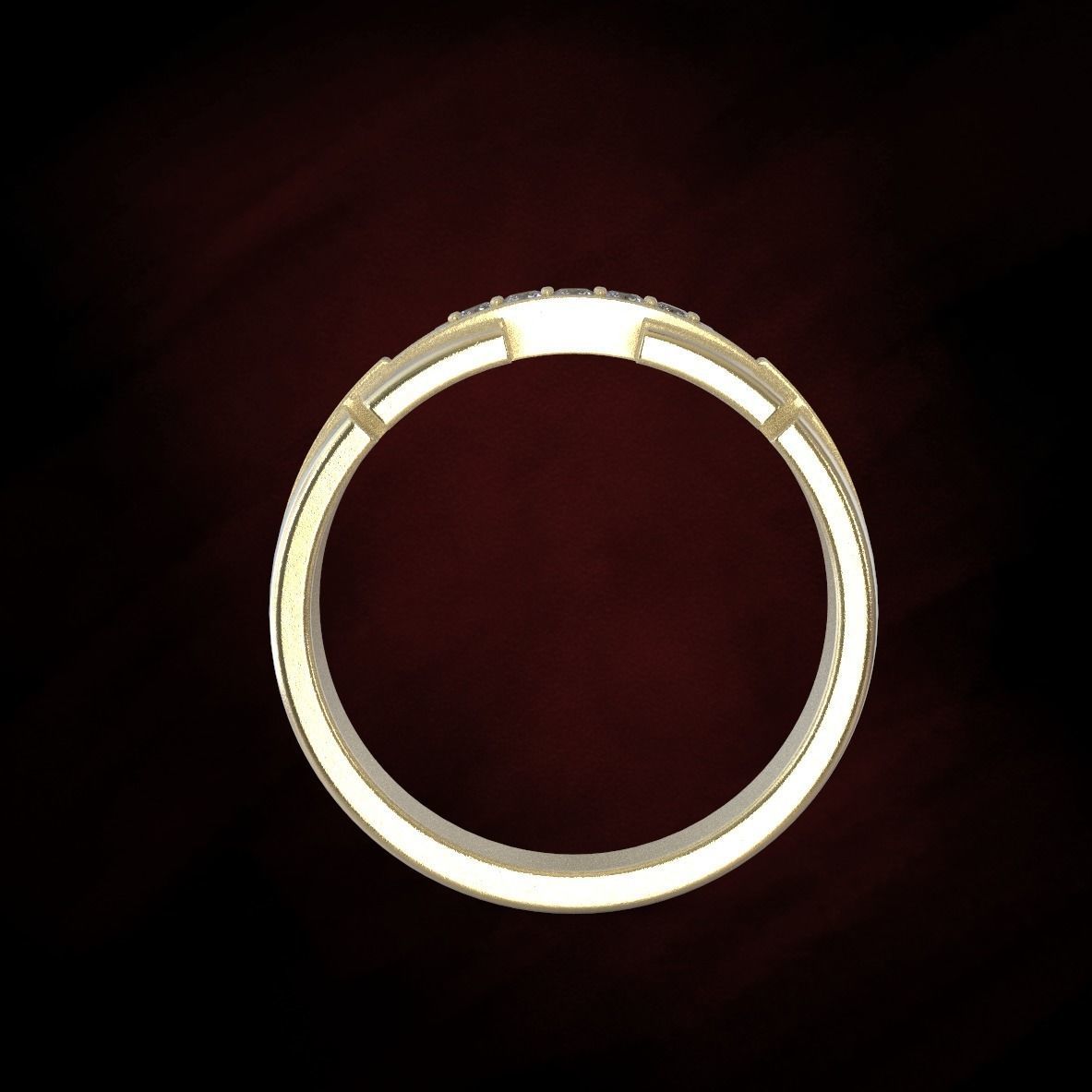 golden ring with gemstones 3D print model_1