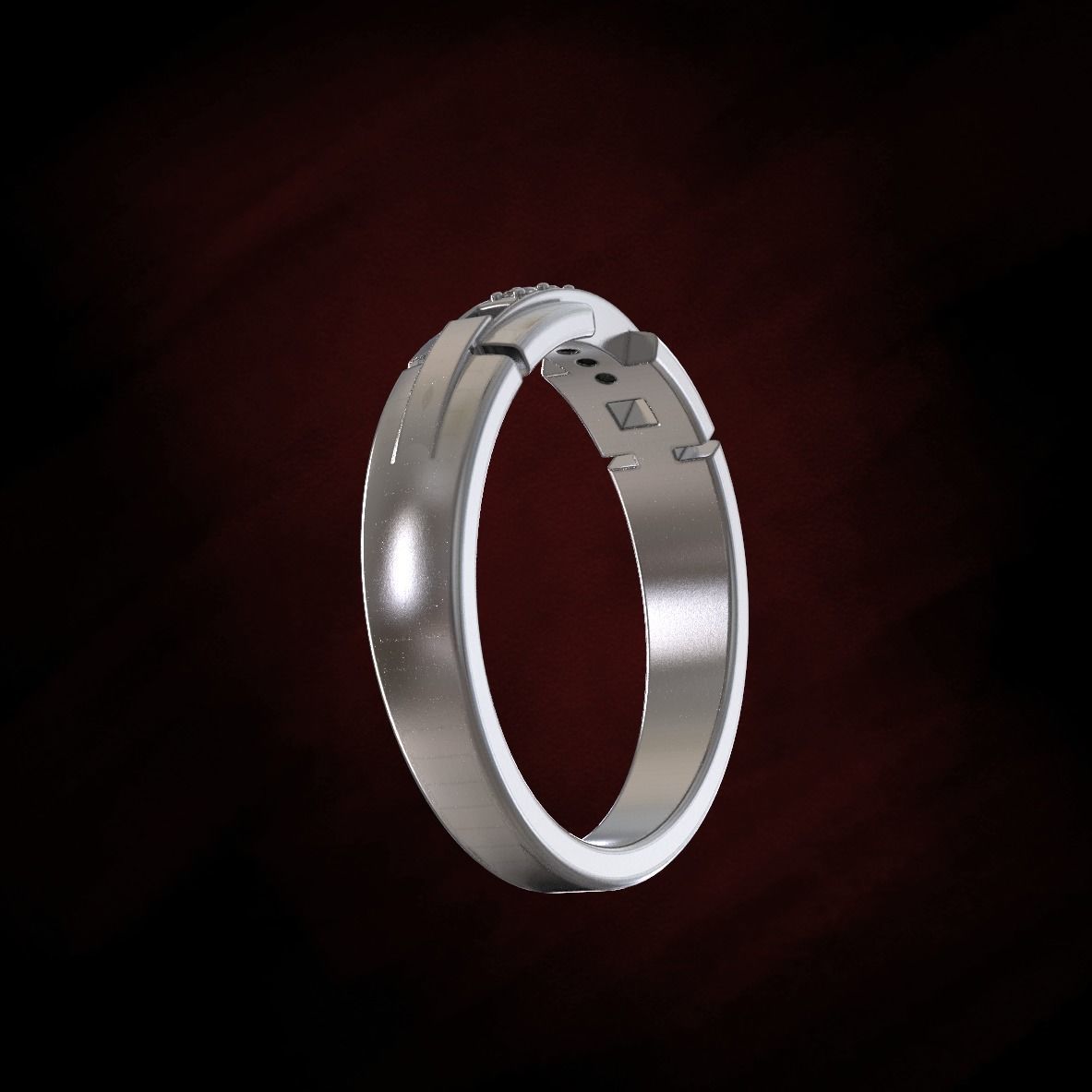 golden ring with gemstones 3D print model_13