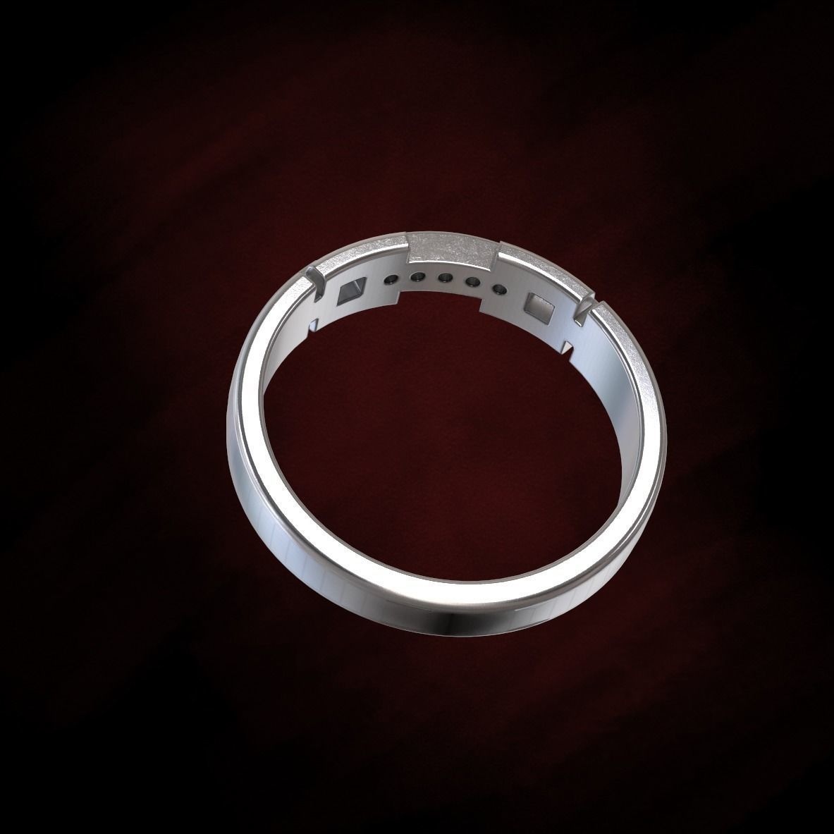 golden ring with gemstones 3D print model_10