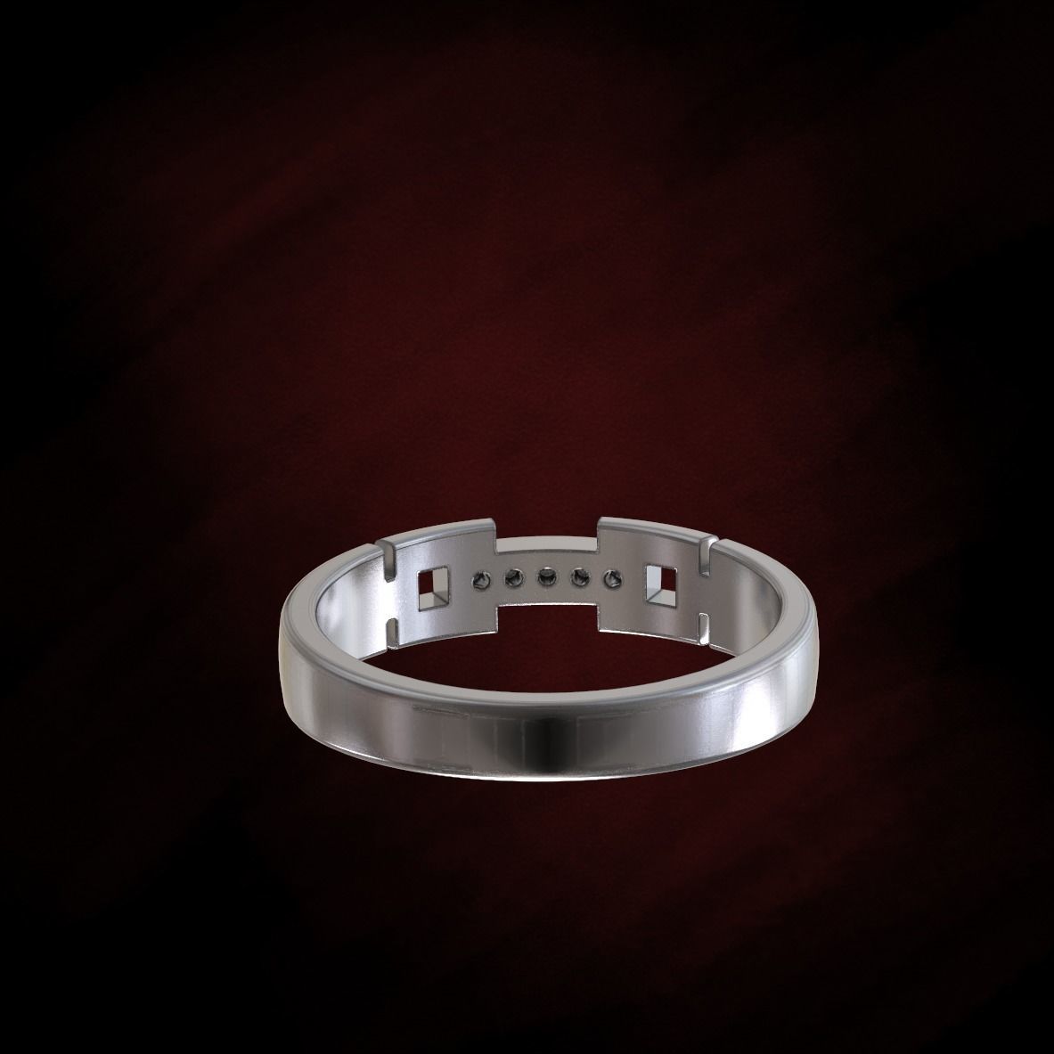 golden ring with gemstones 3D print model_12