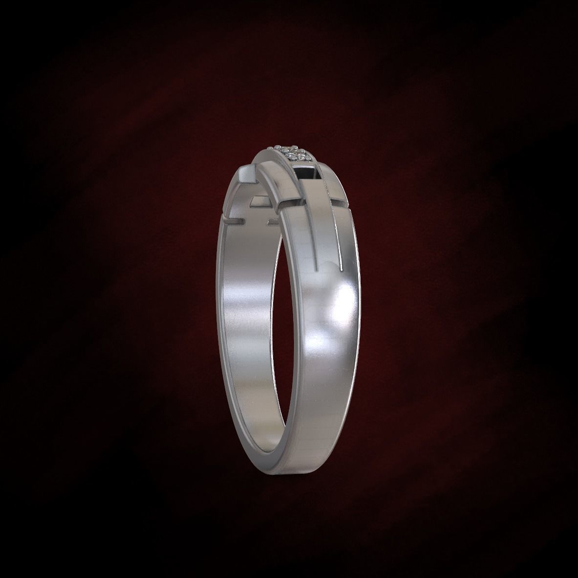 golden ring with gemstones 3D print model_11