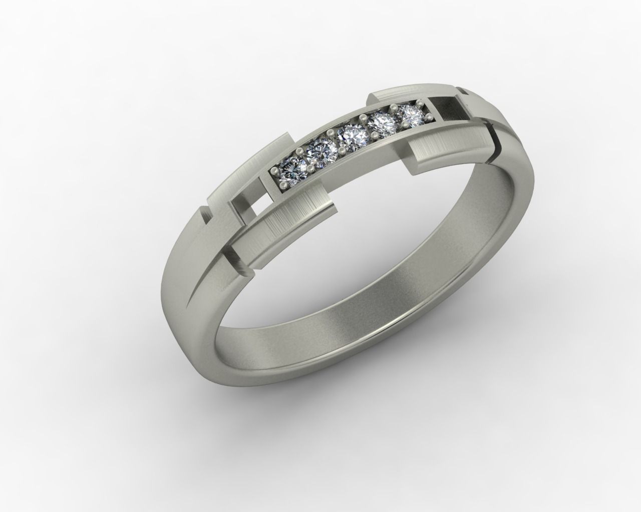 golden ring with gemstones 3D print model_0