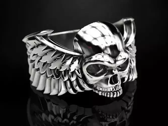 Skull wings ring 2 3D print model