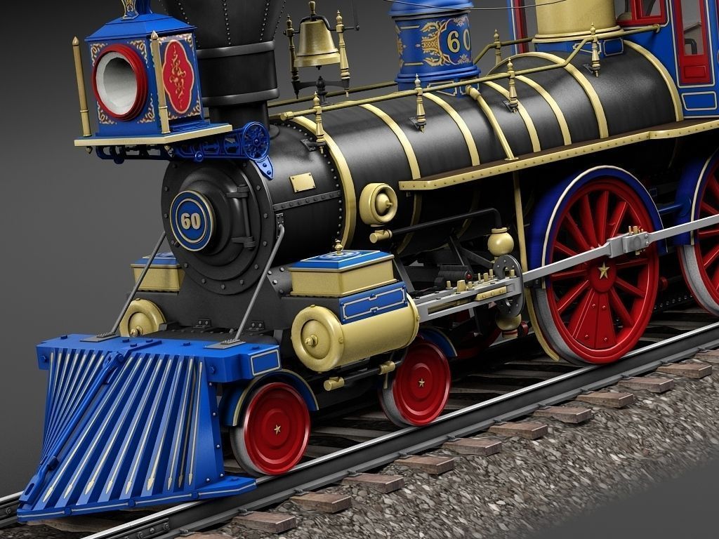 Jupiter Steam Train 1868 3D model CGTrader