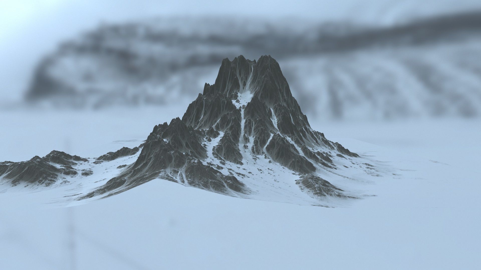 snow mountain 4 Low-poly 3D model_6